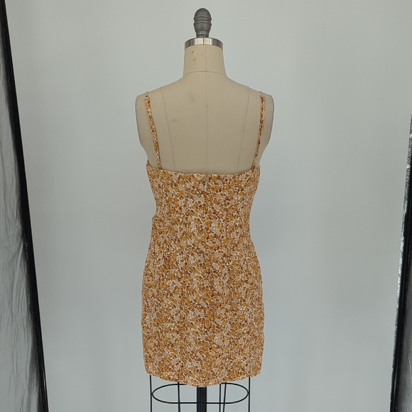 30128 Shona Joy Orion Floral Mini Dress Yellow size 4 bohemian preppy summer - Picture 3 of 8